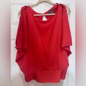 Gracia Vibrant Coral Top Open Back